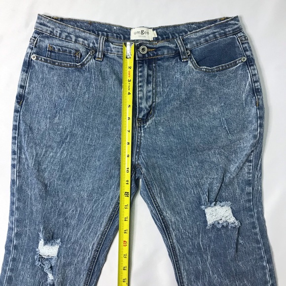 Umgee Frayed Ripped Distressed Crop Jeans Size 7 - Picture 7 of 9